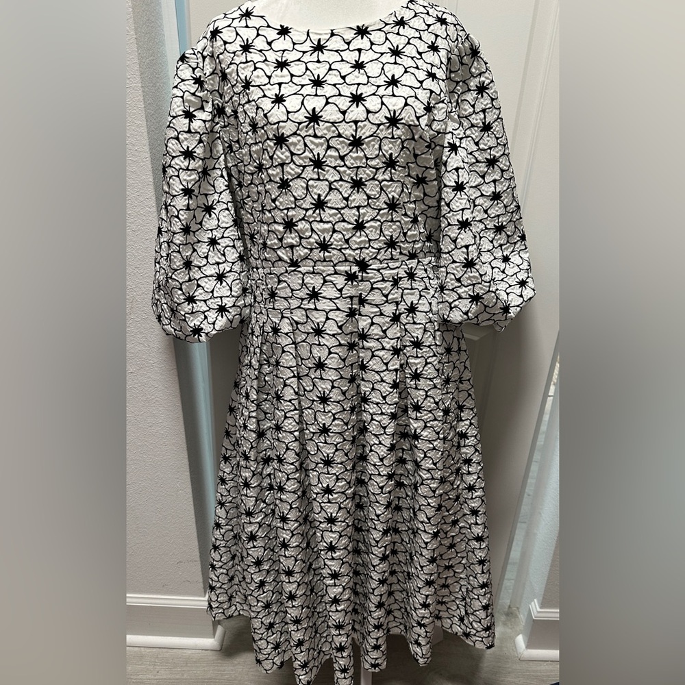 Black and White Midi Party Dress